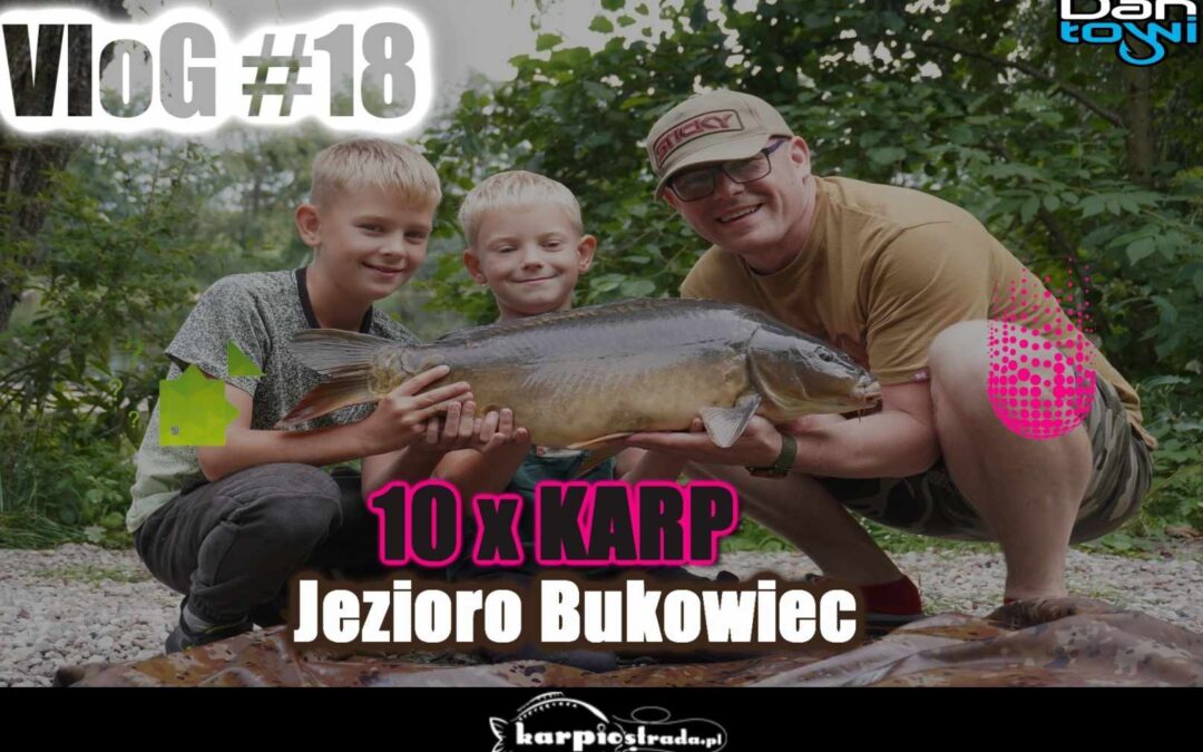 Dan łowi karpie na jeziorze Bukowiec